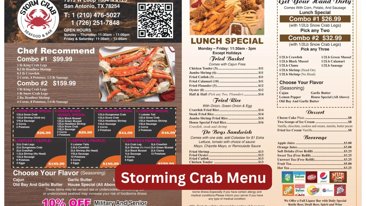 Storming Crab Menu