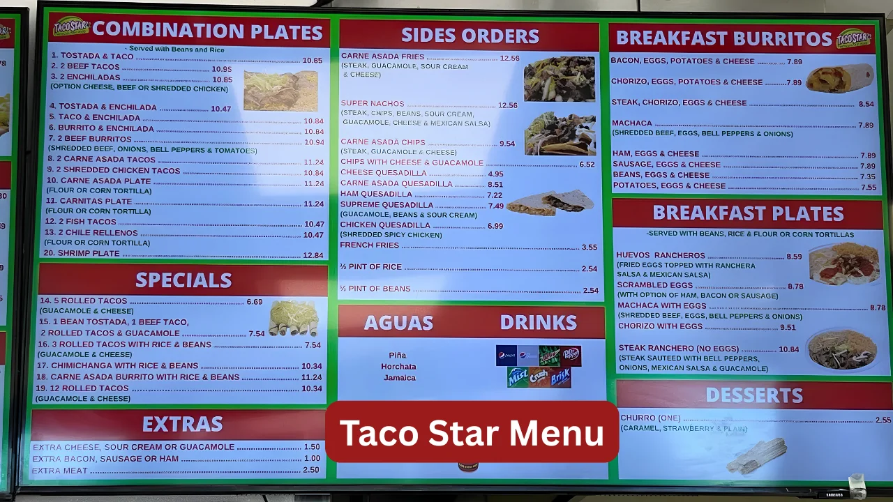 Taco Star Menu