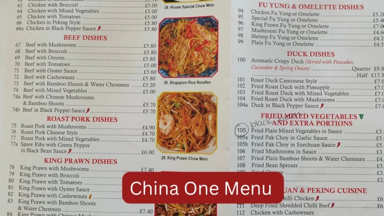 _China One Menu