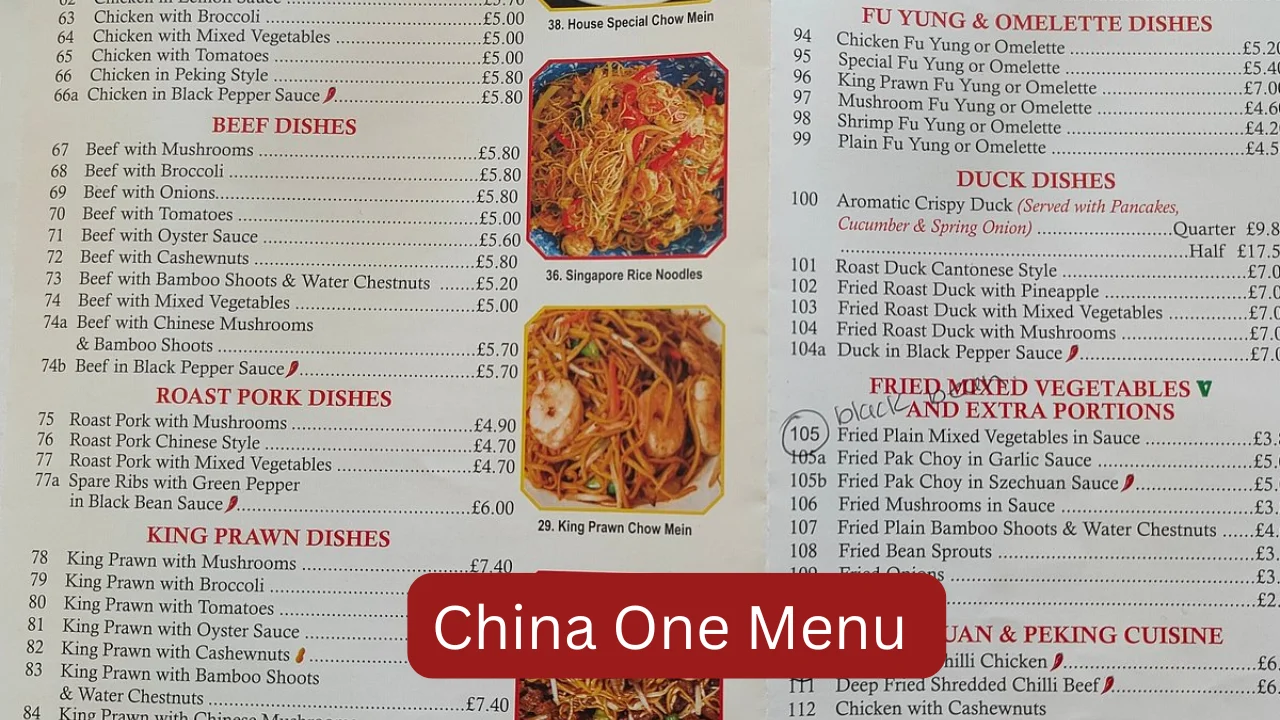 _China One Menu