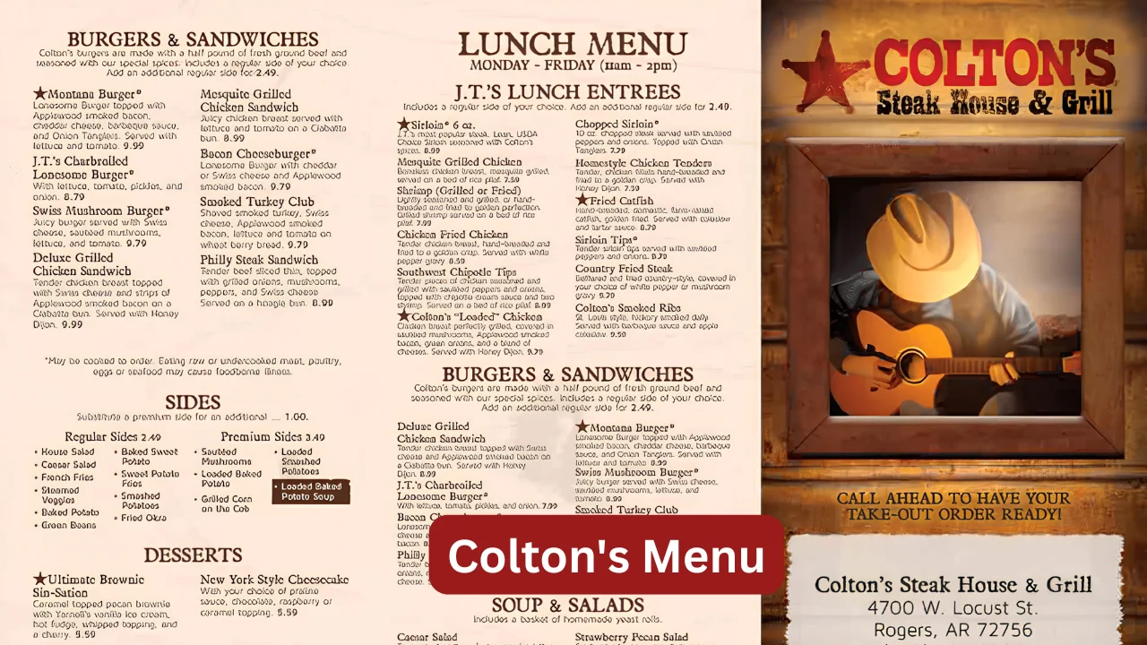 Coltons Menu
