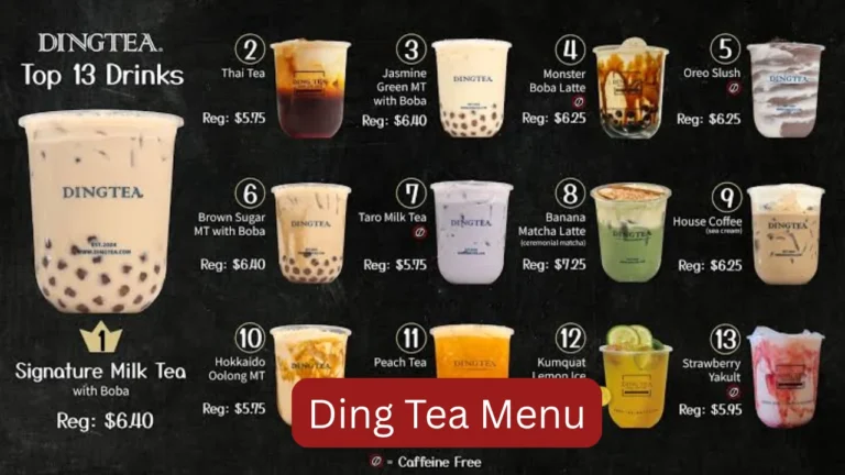 Ding Tea Menu