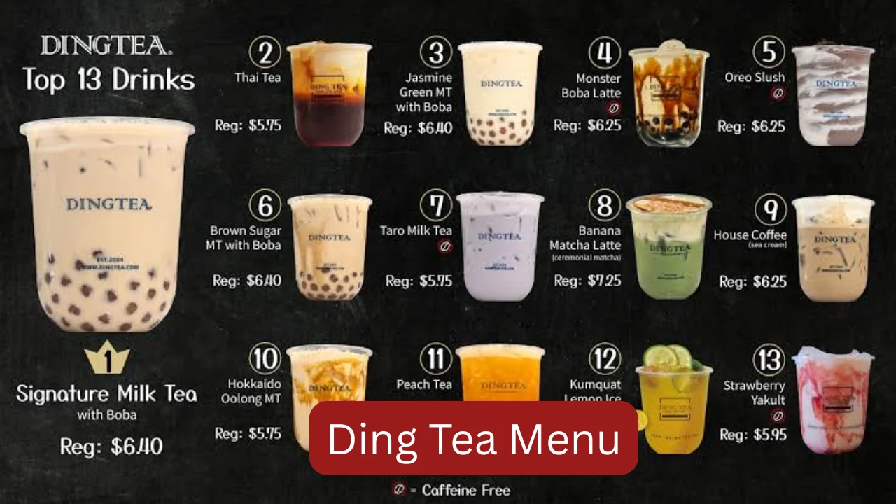 Ding Tea Menu