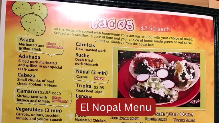 El Nopal Menu