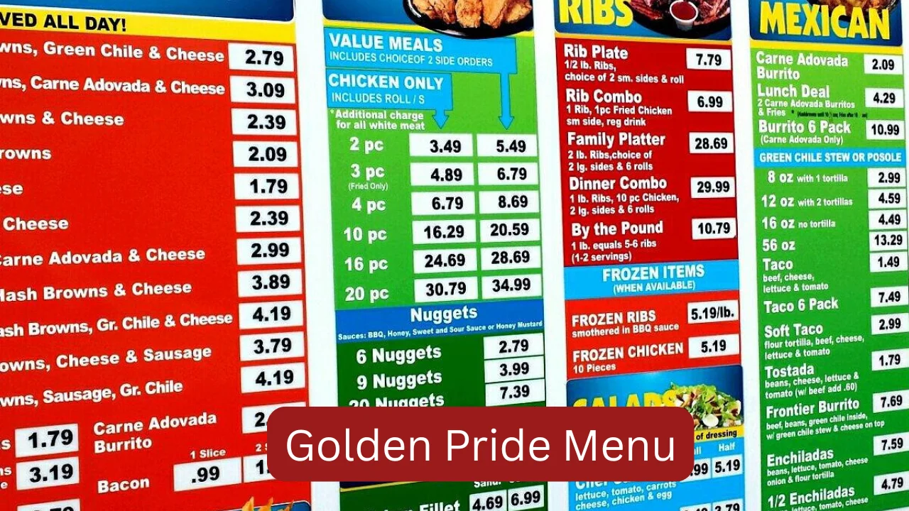Golden Pride Menu