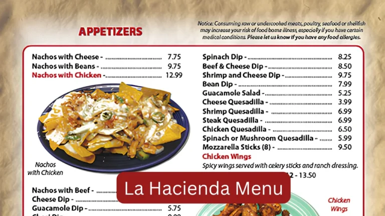 La Hacienda Menu