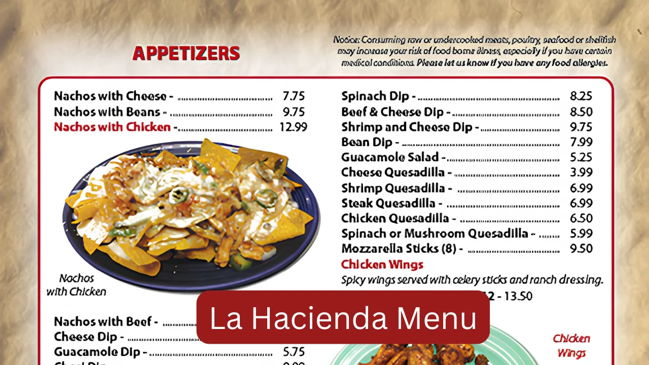 La Hacienda Menu