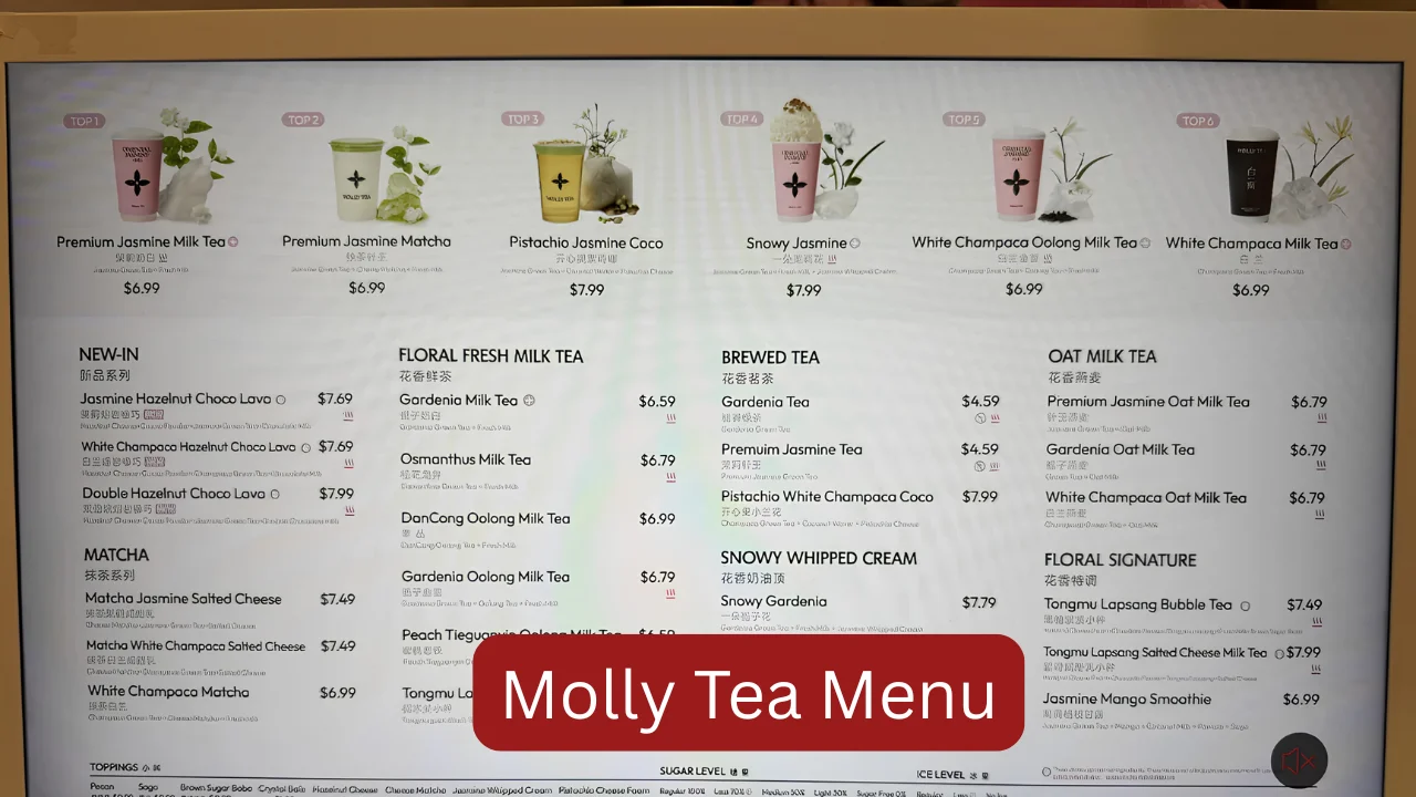 Molly Tea Menu