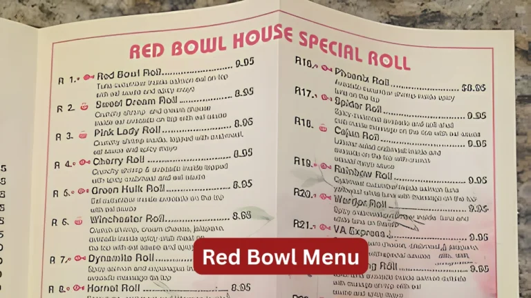 Red Bowl Menu