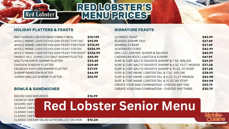 Red Lobster Senior Menu