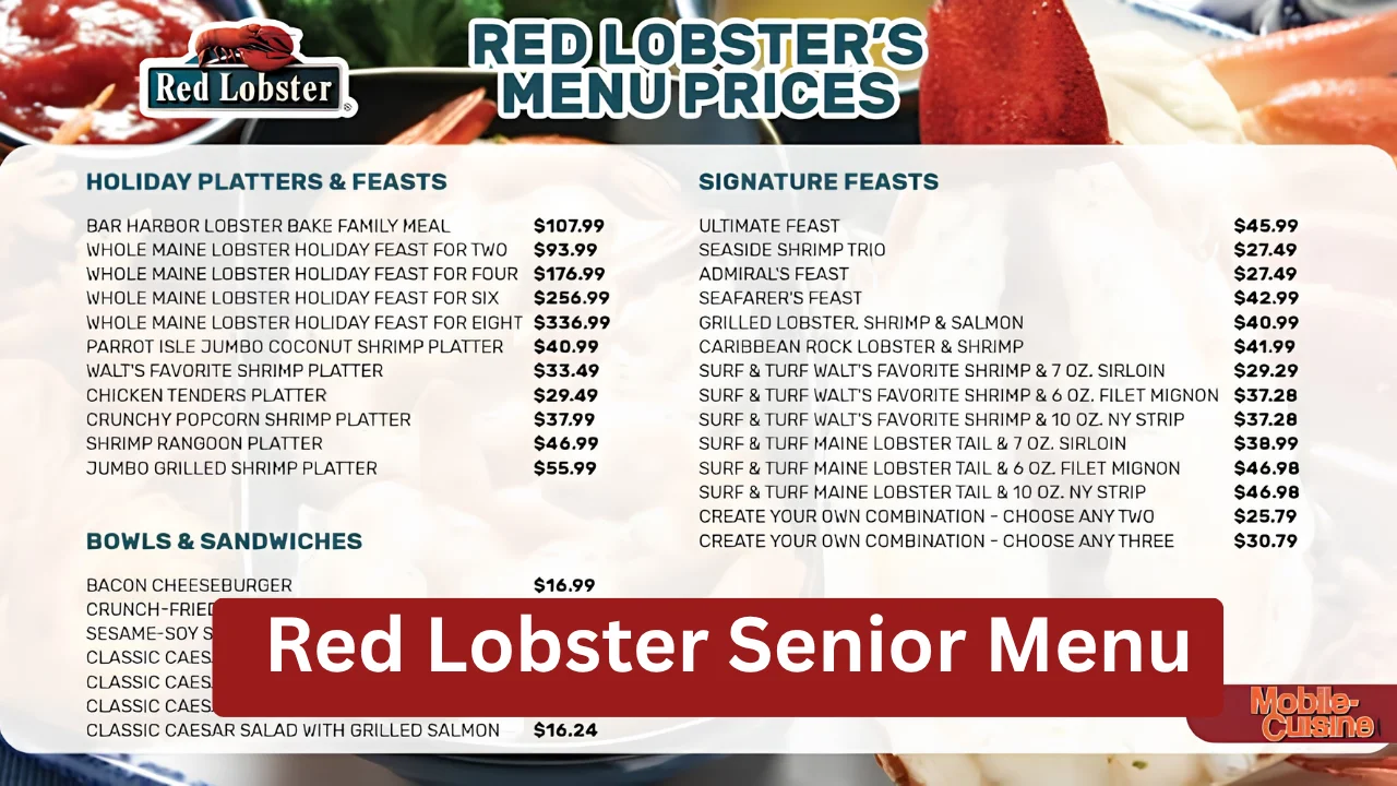 Red Lobster Senior Menu