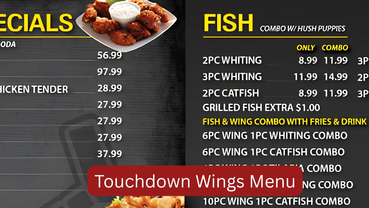 Touchdown Wings Menu