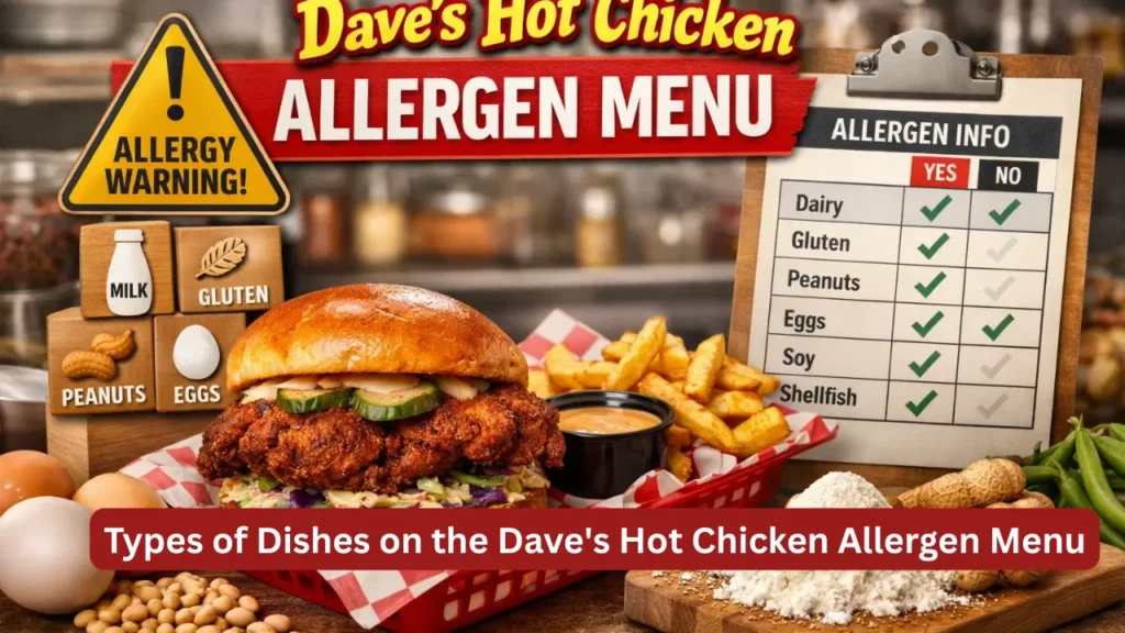 Types of Dishes on the Dave's Hot Chicken Allergen Menu