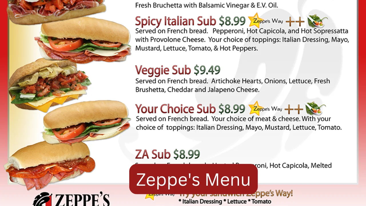 Zeppes Menu