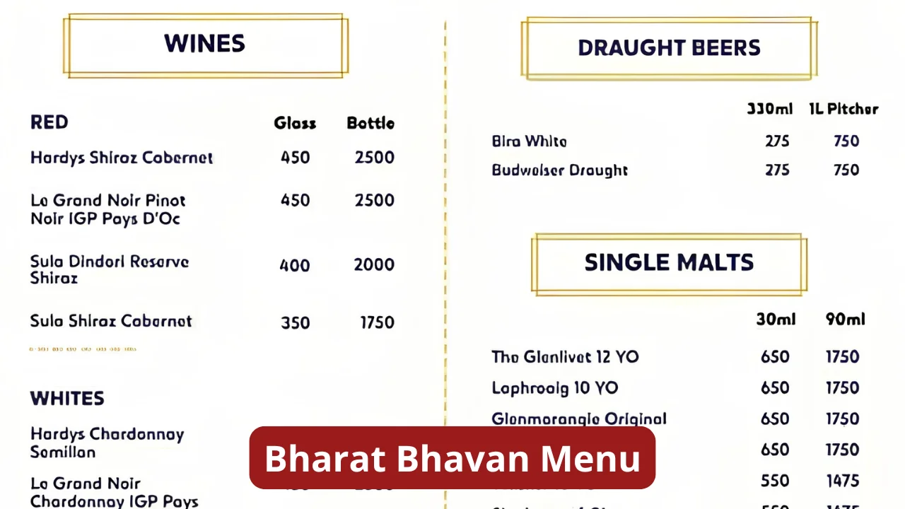 Bharat Bhavan Menu