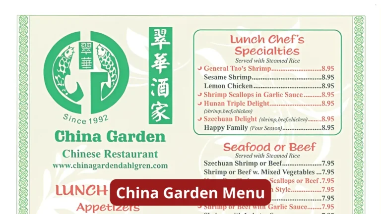 China Garden Menu