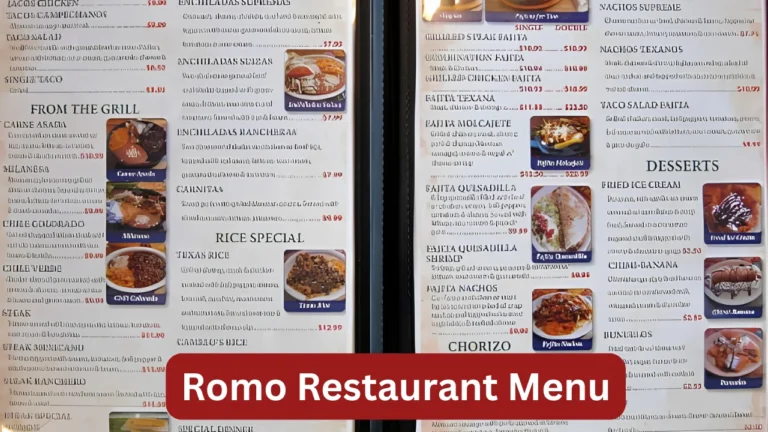 Romo Restaurant Menu