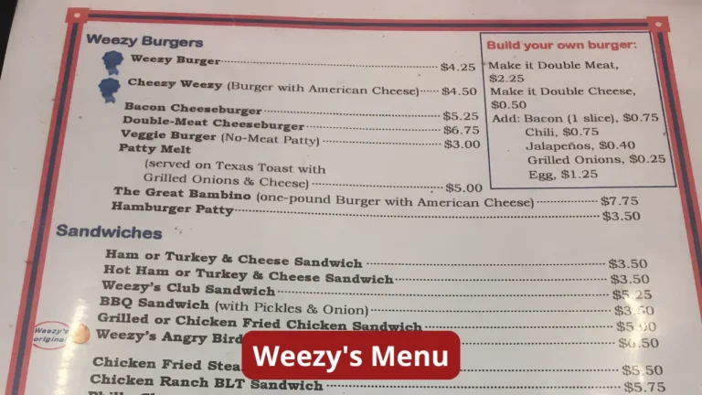 Weezy Menu
