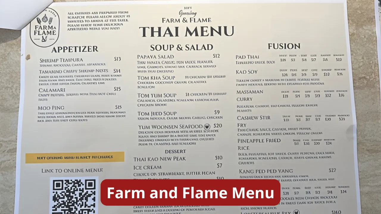 Farm and Flame Menu