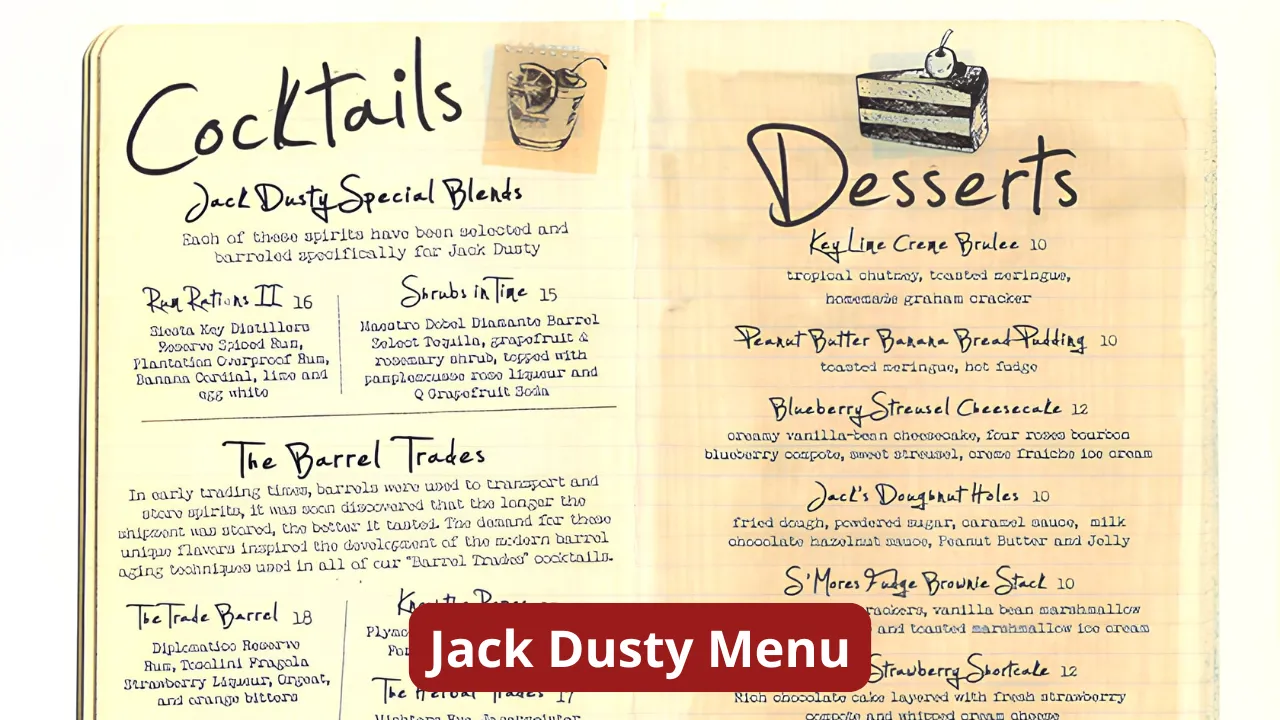 Jack Dusty Menu