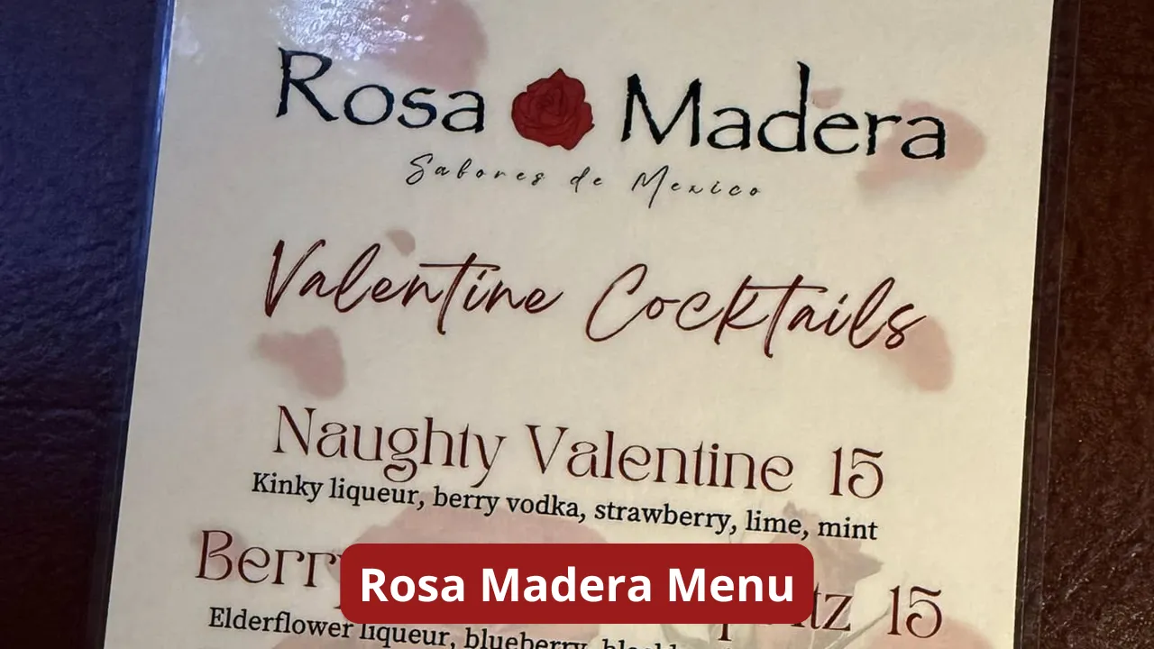 Rosa Madera Menu