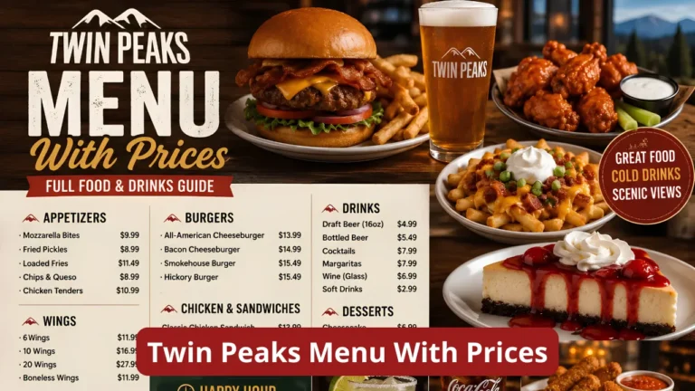 Twin Peaks Menu With Prices